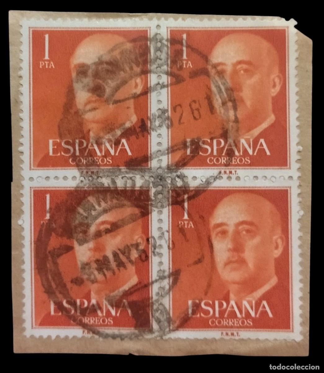 Sellos: FRANCO FECHADOR GRANADA. BLOQUE DE 4 - USADO.