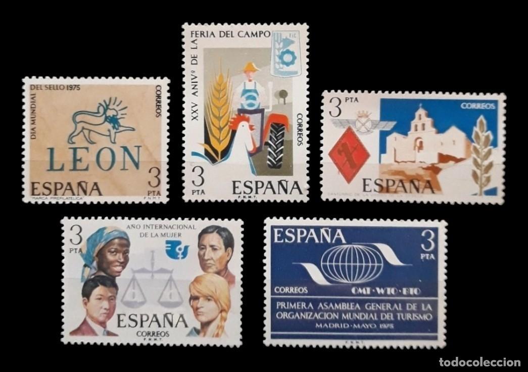 Sellos: ESPA&Ntilde;A 1975. 5 Series individuales. NUEVO - MNH.