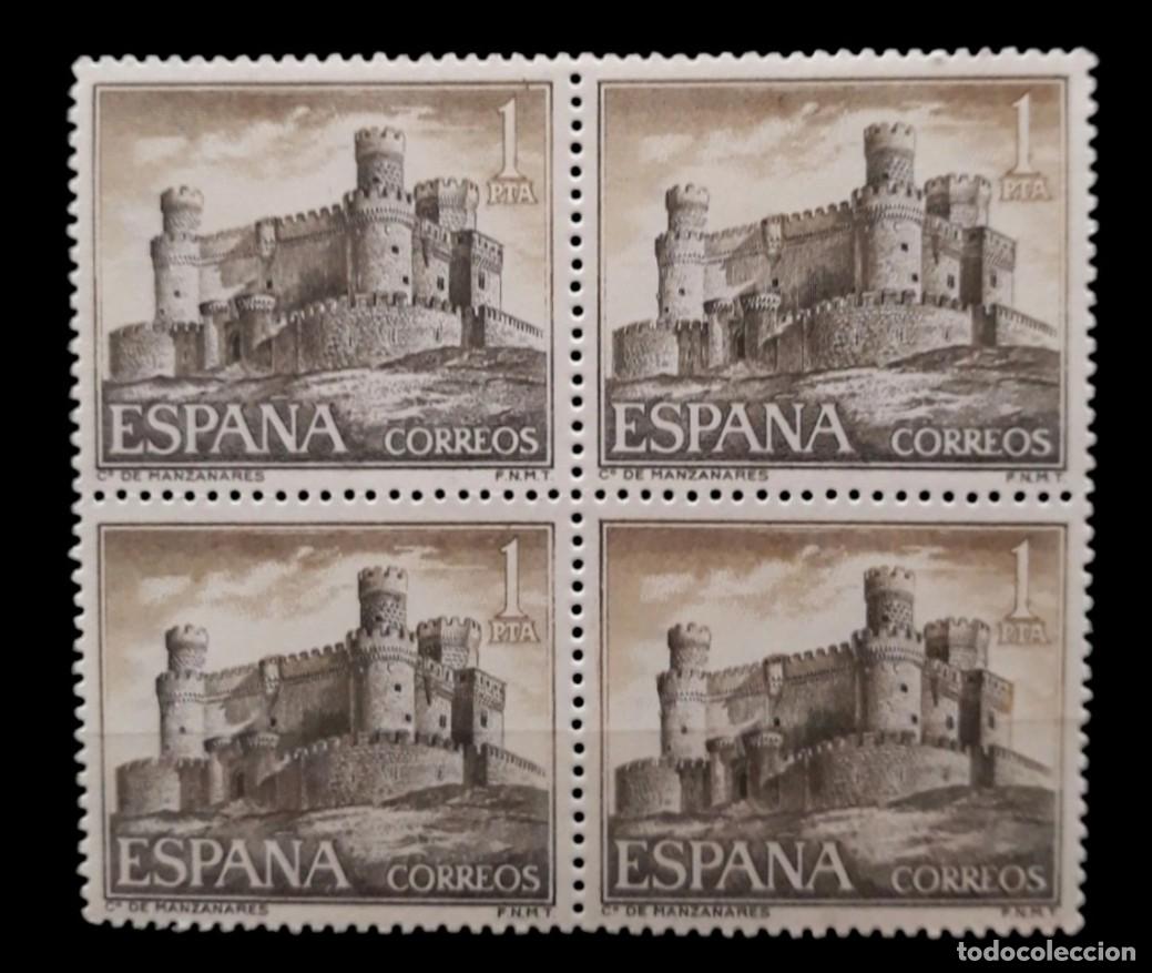 Sellos: ESPA&Ntilde;A 1966. Castillo de Manzanares el Real. Edifil N.&ordm; 1744. BLOQUE DE 4 - NUEVO - MNH.