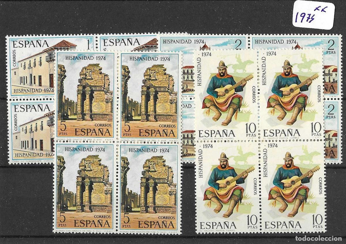 Sellos: Sellos de Espa&ntilde;a A&ntilde;o 1974 Hispanidad Sellos nuevos** en bloque de 4 N&ordm; Edifil 2213/16