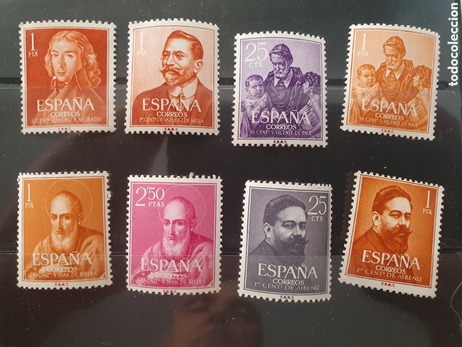 Briefmarken: Moratin, Albeniz, Rivera, ...