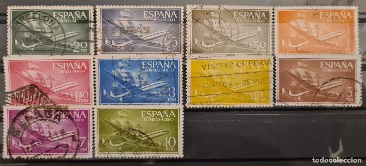 Briefmarken: Serie de sellos a&eacute;reos usados de Espa&ntilde;a 1955-56