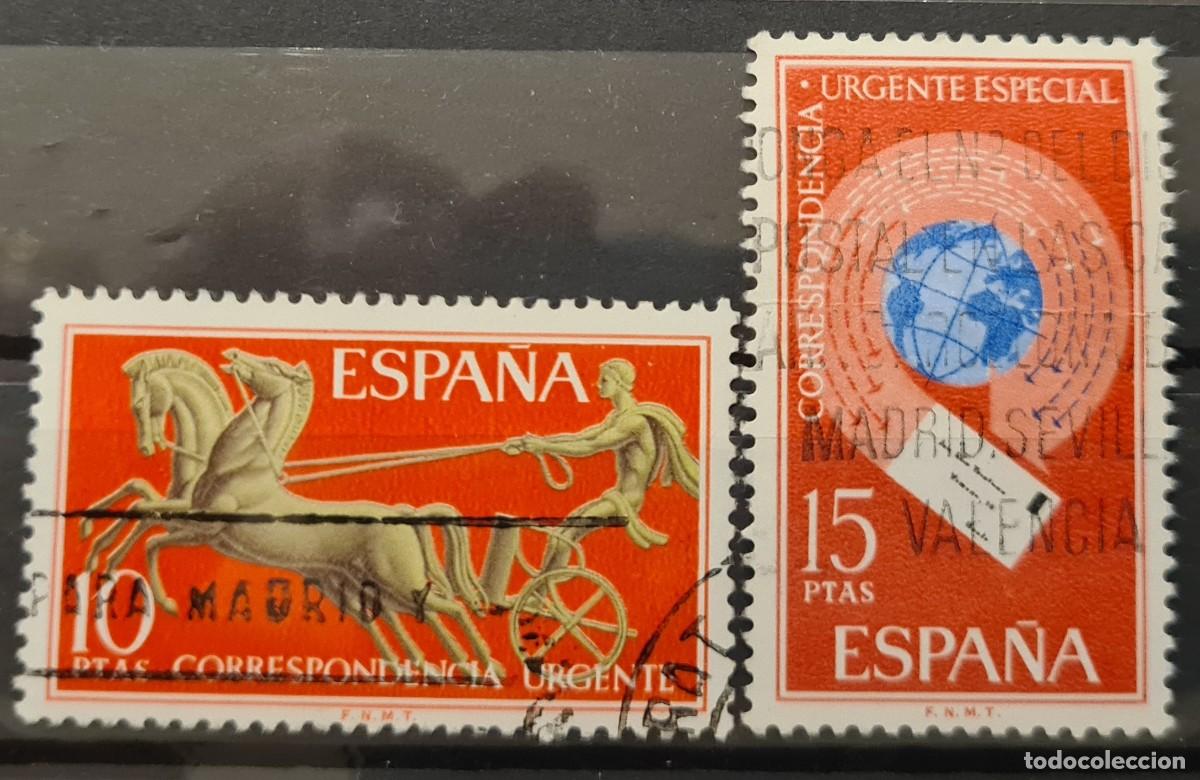 Briefmarken: Serie completa de sellos de correo urgente usados de Espa&ntilde;a 1971