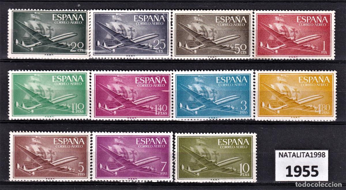 Briefmarken: Sellos Espa&ntilde;a A&ntilde;o 1955 edifil 1169/79 nuevo sin fijasello Valor cat. 5,65&euro;