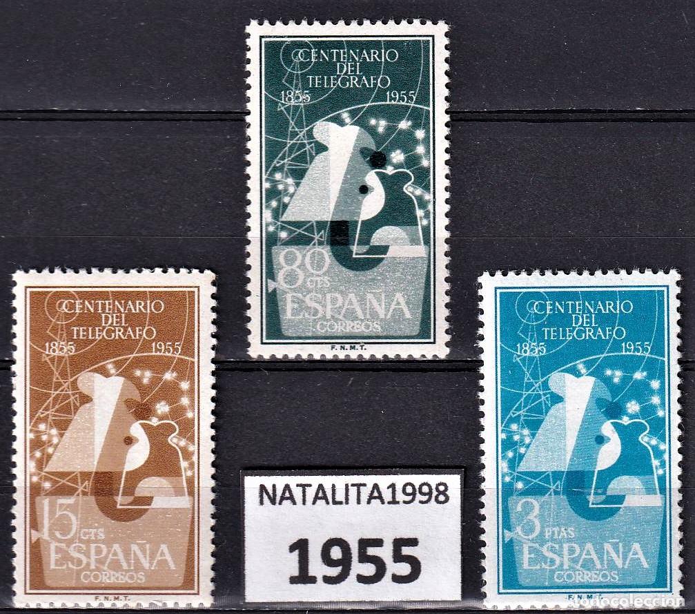 Stamps: Sellos Espa&ntilde;a A&ntilde;o 1955 edifil 1180/82 nuevo sin fijasello Valor cat. 40,75&euro;
