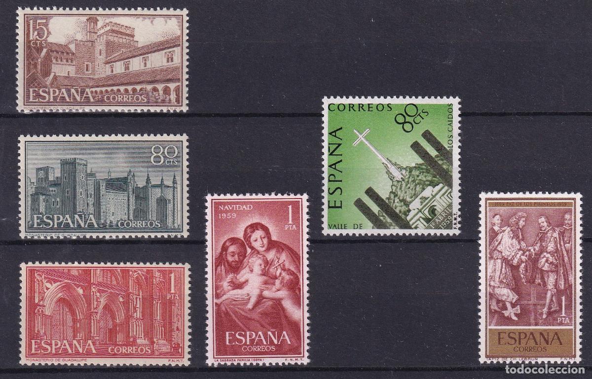 Briefmarken: Sellos Espa&ntilde;a A&ntilde;o 1959 edifil 1248/53 nuevo sin fijasello Valor cat. 1,55&euro;