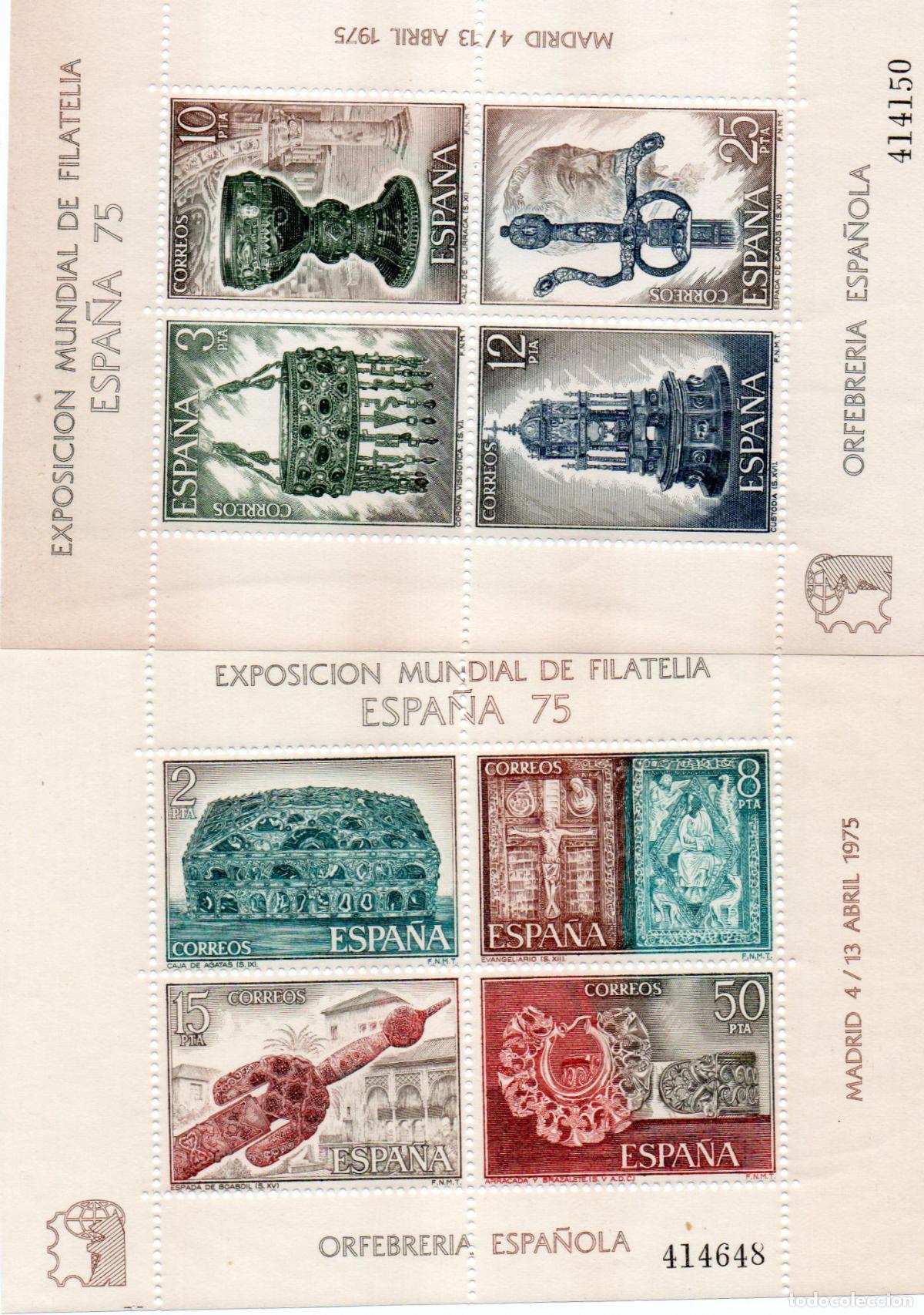 Sellos: Hojitas de Orfebreria a&ntilde;o 1975 en nuevo sin fijasello