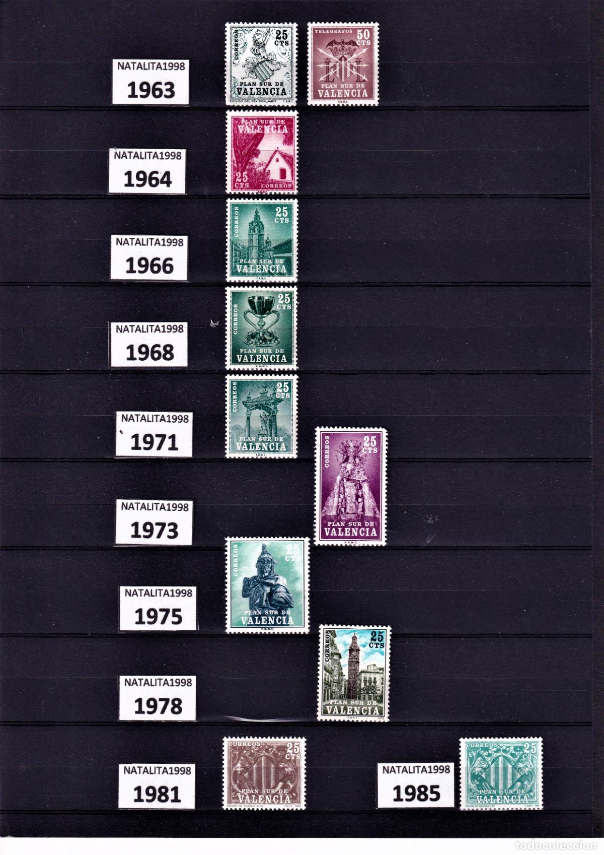 Briefmarken: Sellos Plan Sur Valencia A&ntilde;o 1963/85 edifil 1/11 nuevo sin fijasello Valor cat. 11 &euro;