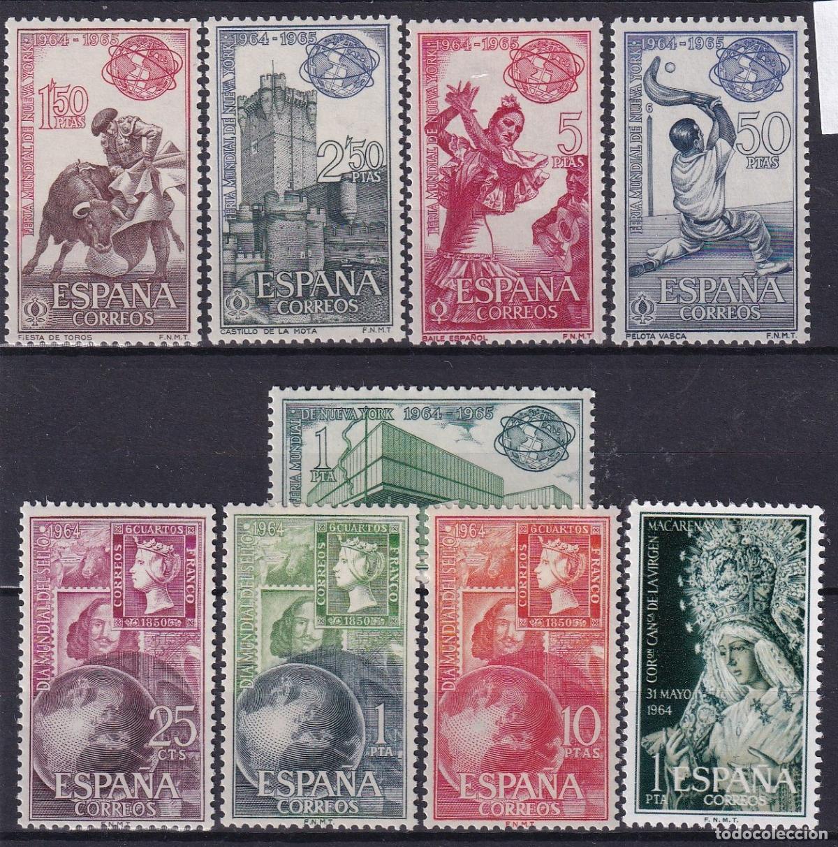 Briefmarken: Sellos Espa&ntilde;a A&ntilde;o 1964 edifil 1590/98 nuevo sin fijasello Valor cat. 2,85&euro;