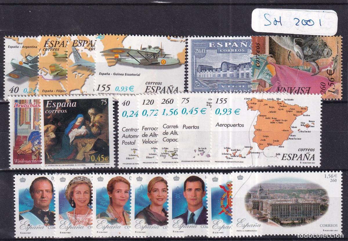 Briefmarken: Sellos de las Hojitas boque del a&ntilde;o 2001 completo facial 14,31&euro;