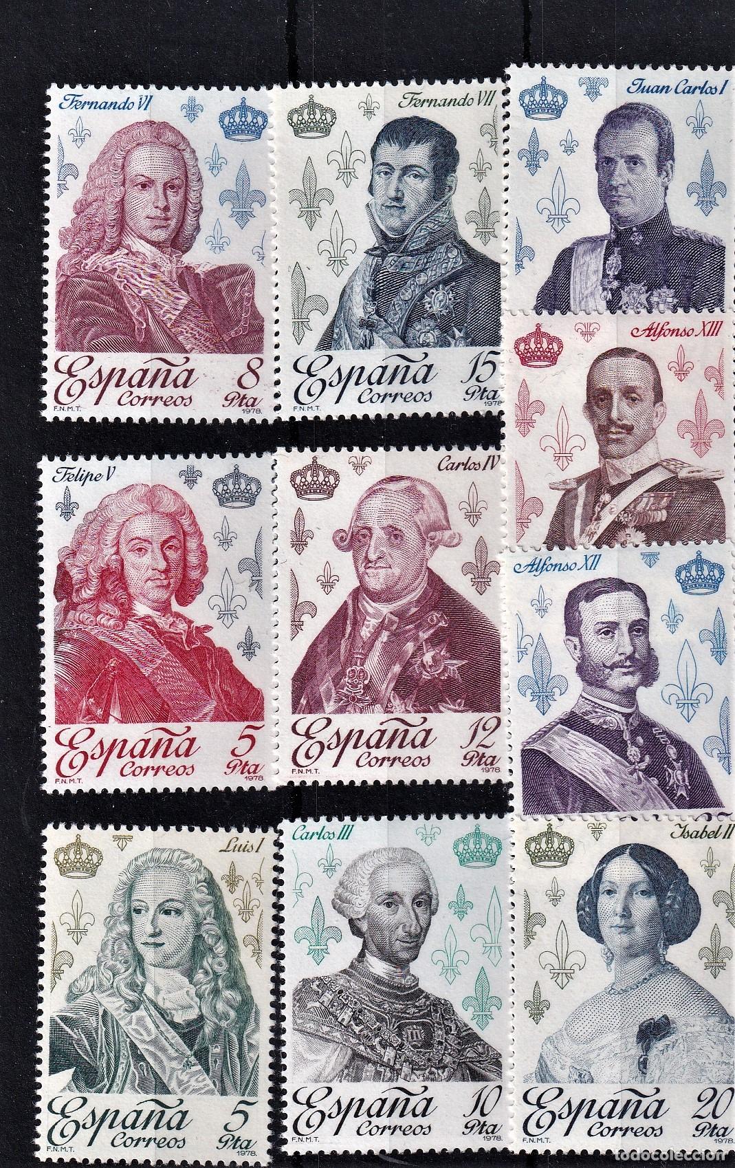 Briefmarken: Sellos Reyes de Espa&ntilde;a casa de Borbon 10 valores