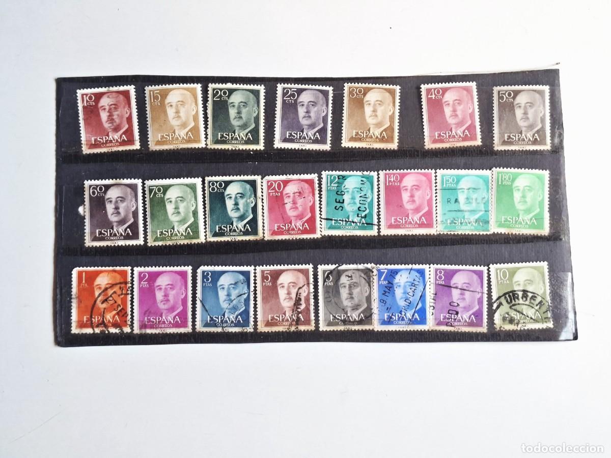 Stamps: LOTE DE SELLOS DE ESPA&Ntilde;A - SERIE BASICA GENERAL FRANCO,CARA AL FRENTE (ANOS 50-60)