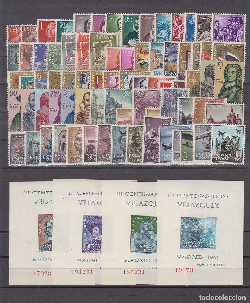 Selos: Oferta sellos a&ntilde;o 1961 completo y nuevo sin fijasello con hojitas de Velazquez