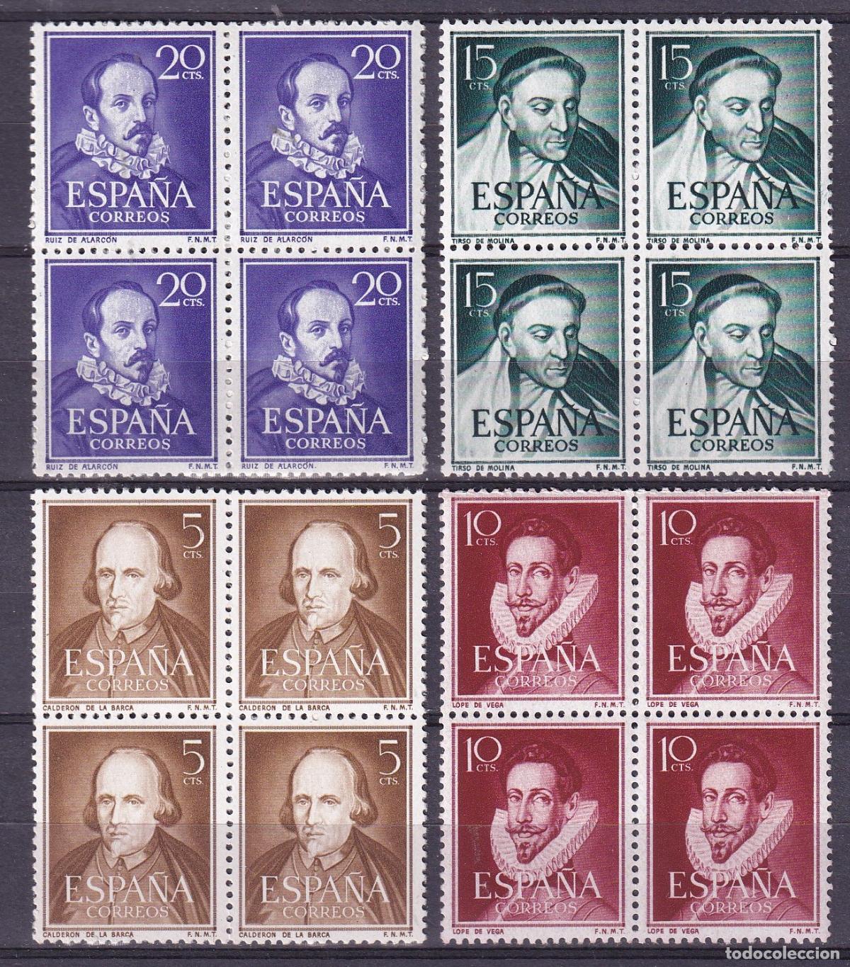 Selos: Sellos Espa&ntilde;a A&ntilde;o 1950 edifil 1071/74 en bloque de cuatro nuevo sin fijasello Valor cat. 9,2&euro;