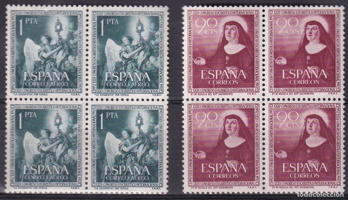Selos: Sellos Espa&ntilde;a A&ntilde;o 1952 edifil 1116/17 en bloque de cuatro nuevo sin fijasello Valor cat. 30&euro;