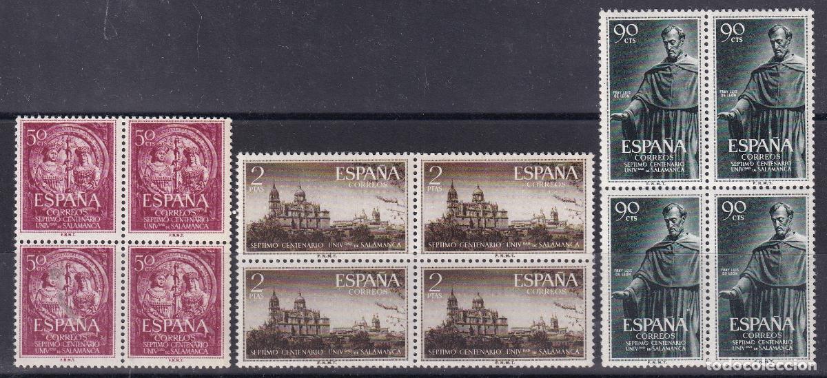Selos: Sellos Espa&ntilde;a A&ntilde;o 1953 edifil 1126/28 en bloque de cuatro nuevo sin fijasello Valor cat. 150&euro;
