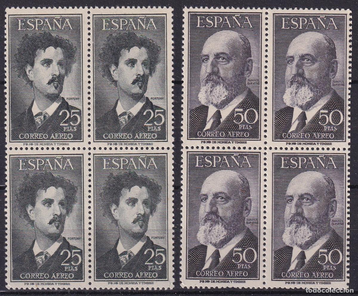 Stamps: Sellos Espa&ntilde;a A&ntilde;o 1955 edifil 1164/65 en bloque de cuatro nuevo sin fijasello Valor cat. 216&euro;