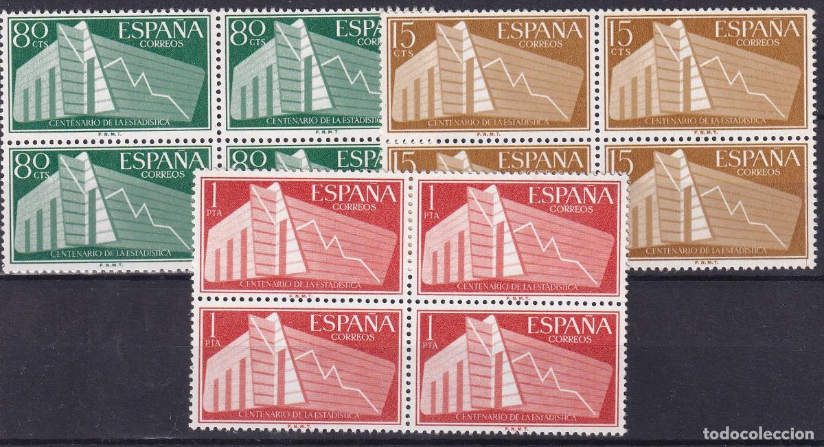 Stamps: Sellos Espa&ntilde;a A&ntilde;o 1956 edifil 1196/98 en bloque de cuatro nuevo sin fijasello Valor cat. 52&euro;