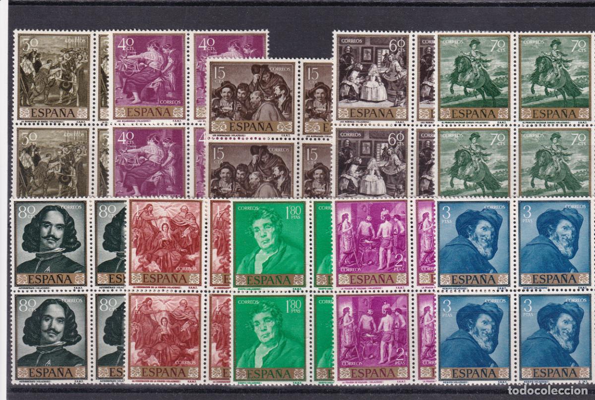 Stamps: Sellos Espa&ntilde;a A&ntilde;o 1959 edifil 1238/47 en bloque de cuatro nuevo sin fijasello Valor cat. 15&euro;