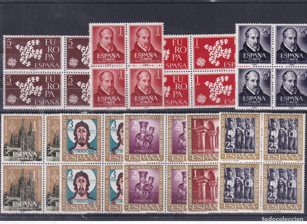 Stamps: Sellos Espa&ntilde;a A&ntilde;o 1961 edifil 1365/73 en bloque de cuatro nuevo sin fijasello Valor cat. 11,00&euro;