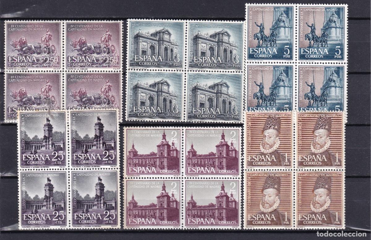 Stamps: Sellos Espa&ntilde;a A&ntilde;o 1961 edifil 1388/93 en bloque de cuatro nuevo sin fijasello Valor cat. 14,00&euro;