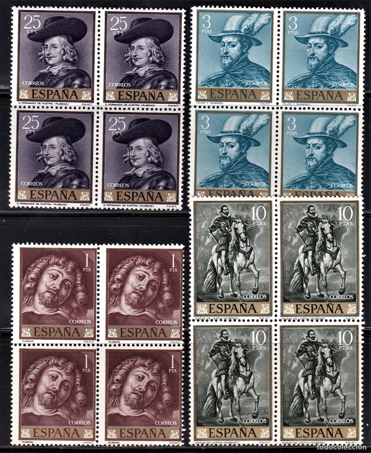 Stamps: Sellos Espa&ntilde;a A&ntilde;o 1962 edifil 1434/37 en bloque de cuatro nuevo sin fijasello Valor cat. 80,00&euro;