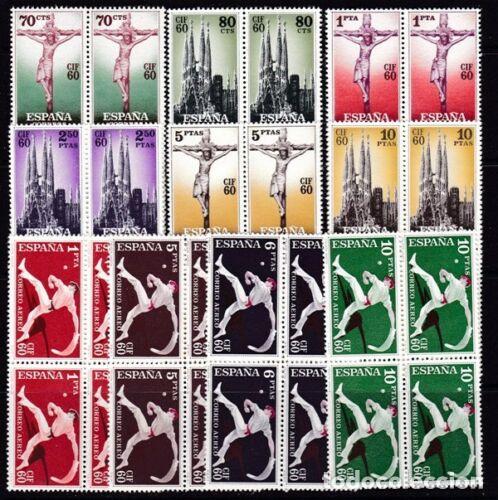 Stamps: Sellos Espa&ntilde;a A&ntilde;o 1960 edifil 1280/89 en bloque de cuatro nuevo sin fijasello Valor cat. 136&euro;