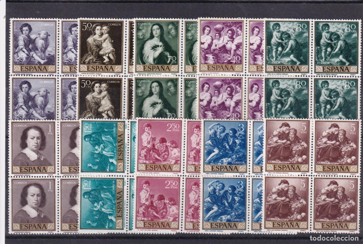 Stamps: Sellos Espa&ntilde;a A&ntilde;o 1960 edifil 1270/79 en bloque de cuatro nuevo sin fijasello Valor cat. 17,20&euro;