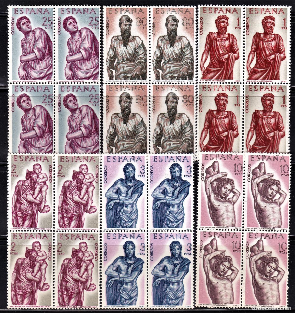 Stamps: Sellos Espa&ntilde;a A&ntilde;o 1962 edifil 1438/43 en bloque de cuatro nuevo sin fijasello Valor cat. 32,00&euro;