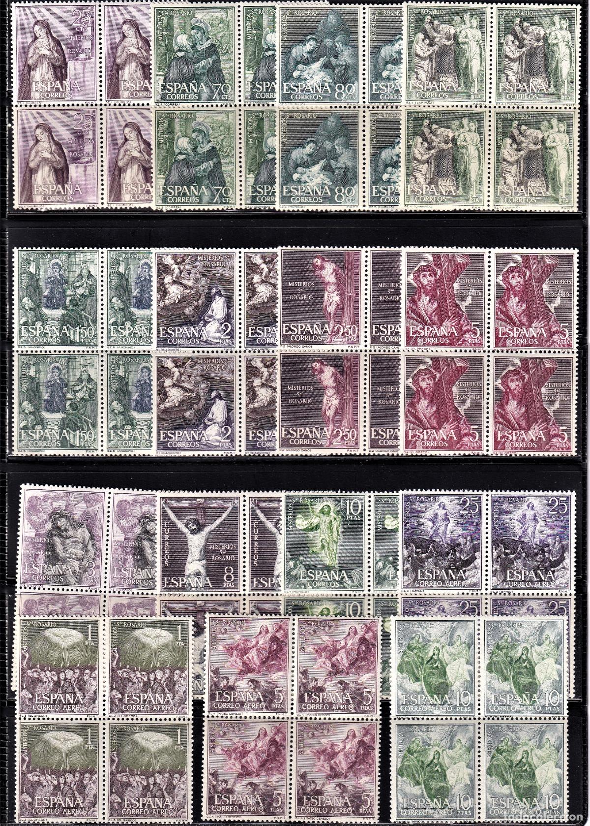Stamps: Sellos Espa&ntilde;a A&ntilde;o 1962 edifil 1463/77 en bloque de cuatro nuevo sin fijasello Valor cat. 55,00&euro;