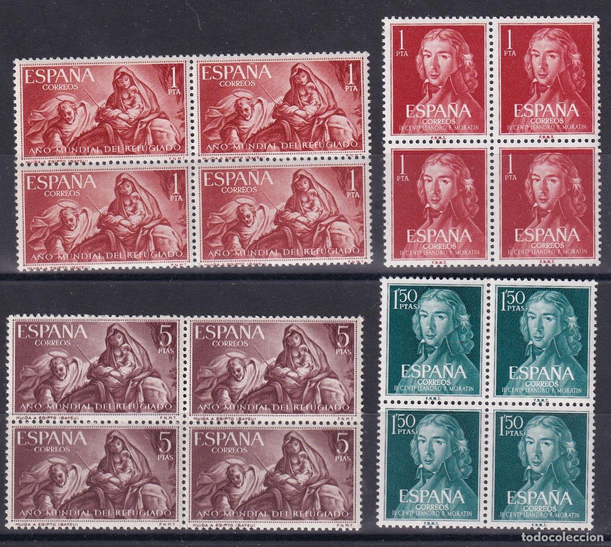 Stamps: Sellos Espa&ntilde;a A&ntilde;o 1961 edifil 1326/29 en bloque de cuatro nuevo sin fijasello Valor cat. 4,80&euro;