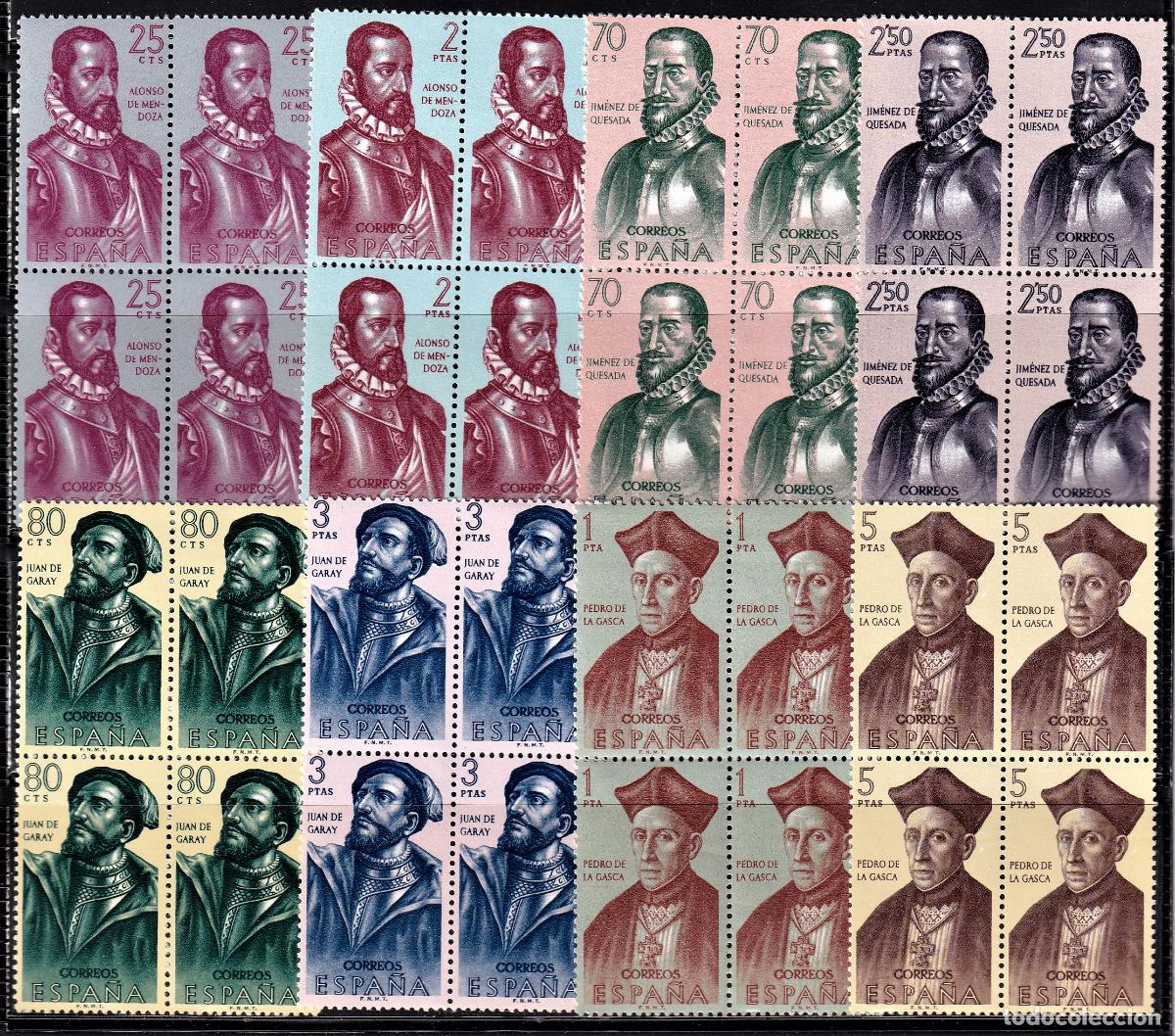 Stamps: Sellos Espa&ntilde;a A&ntilde;o 1962 edifil 1454/61 en bloque de cuatro nuevo sin fijasello Valor cat. 84,00&euro;