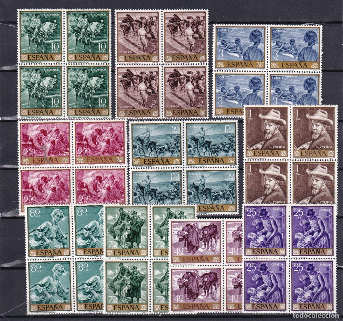 Stamps: Sellos Espa&ntilde;a A&ntilde;o 1964 edifil 1566/75 en bloque de cuatro nuevo sin fijasello Valor cat. 18,00&euro;