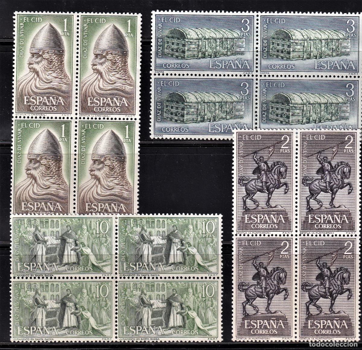 Stamps: Sellos Espa&ntilde;a A&ntilde;o 1962 edifil 1444/47 en bloque de cuatro nuevo sin fijasello Valor cat. 41,00&euro;