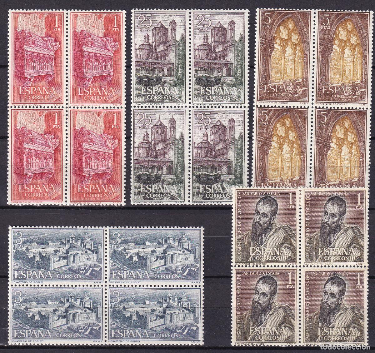 Stamps: Sellos Espa&ntilde;a A&ntilde;o 1963 edifil 1493/97 en bloque de cuatro nuevo sin fijasello Valor cat. 20,00&euro;