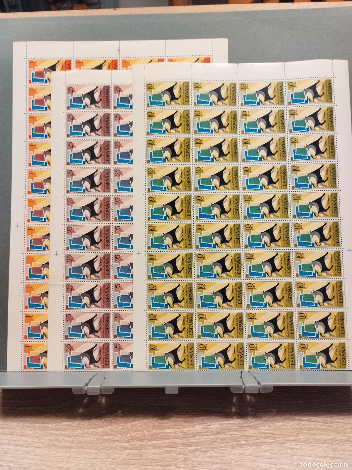 Stamps: FAC ESPA&Ntilde;A EDIFIL 1667/69. 75 SERIES EN PLIEGO. DIA MUNDIAL DEL SELLO 1965. NUEVAS.