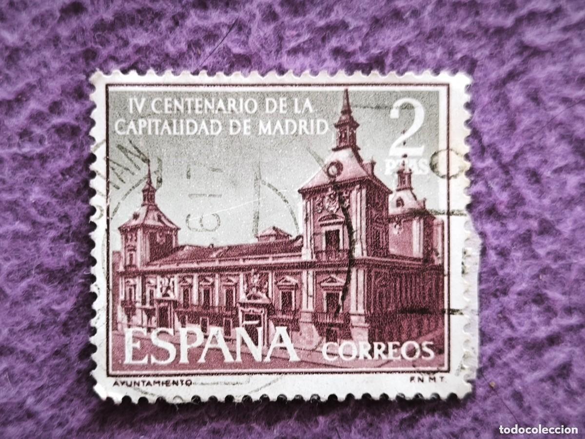 Stamps: Espa&ntilde;a 1961 2 Ptas IV Centenario Capitalidad De Madrid Sello Ayuntamiento