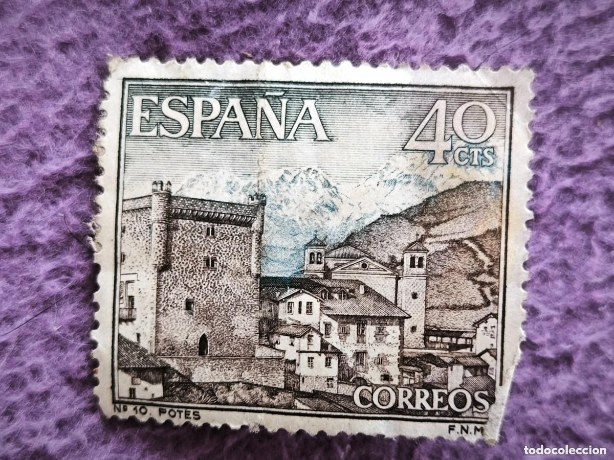 Selos: Espa&ntilde;a 40 Cts Sello Postal N&ordm; 10 Potes Paisaje Hist&oacute;rico Cantabria