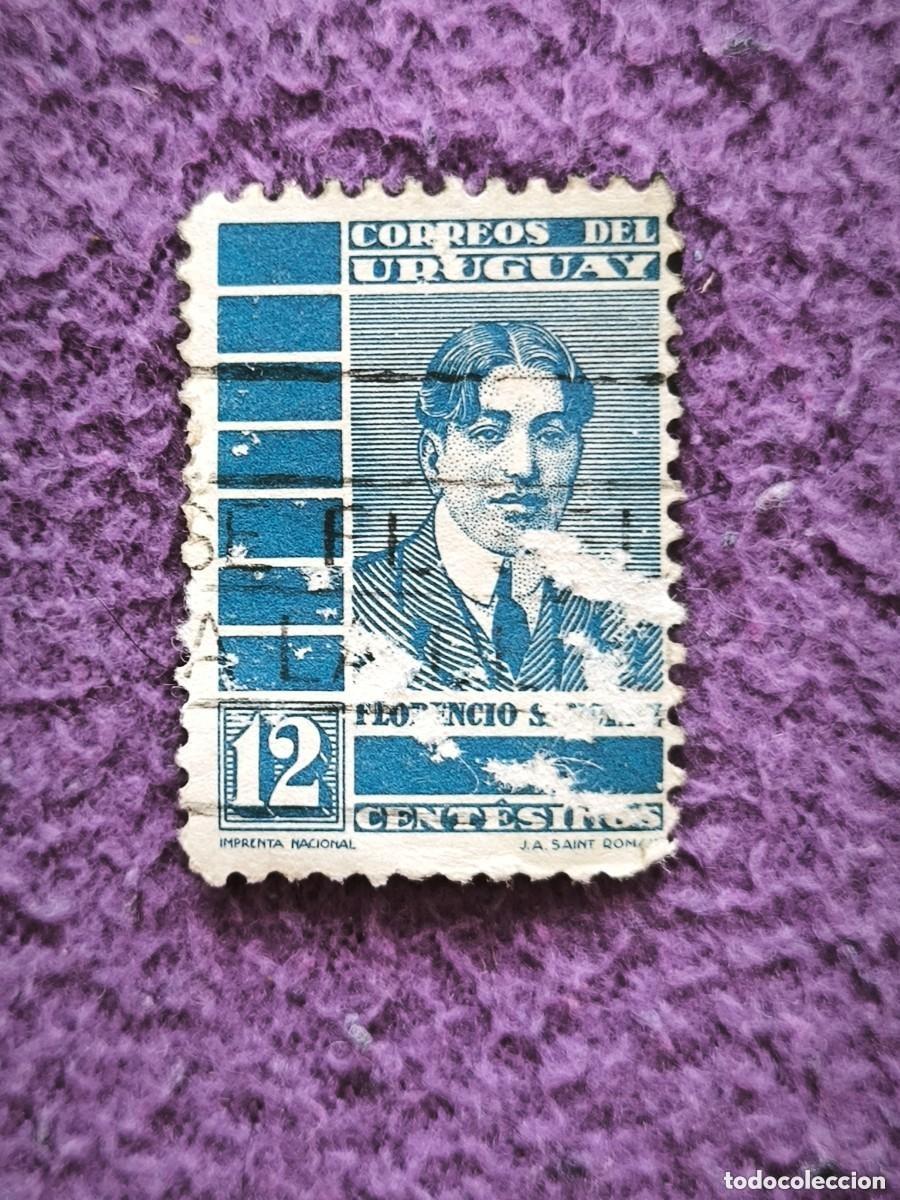 Francobolli: Sello Uruguay Florencio S&aacute;nchez 12 Cent&eacute;simos Azul Correos Filatelia Sudamericana