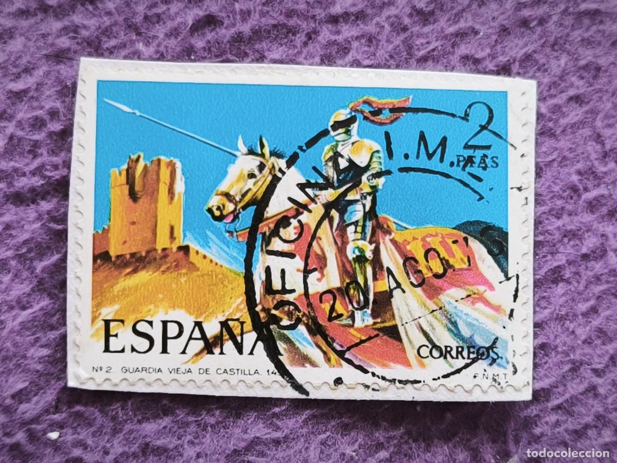 Sellos: Sello Antiguo Espa&ntilde;a 2 Pesetas &ndash; Uniformes Militares Guardia Vieja De Castilla Para Coleccionar