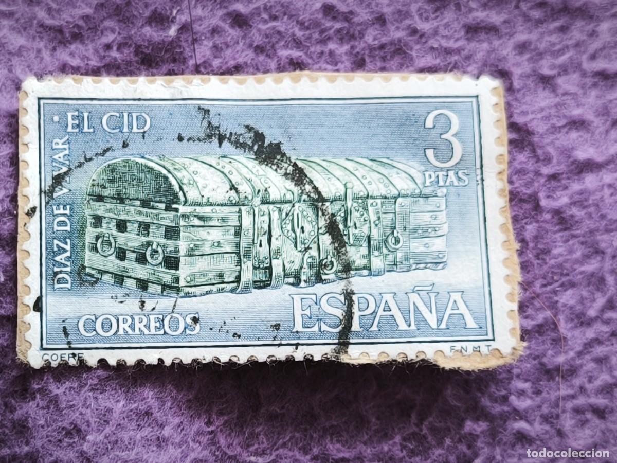 Stamps: Sello Antiguo Espa&ntilde;a 3 Pesetas &ndash; El Cid D&iacute;az De Vivar Arcas Del Cid Para Coleccionistas
