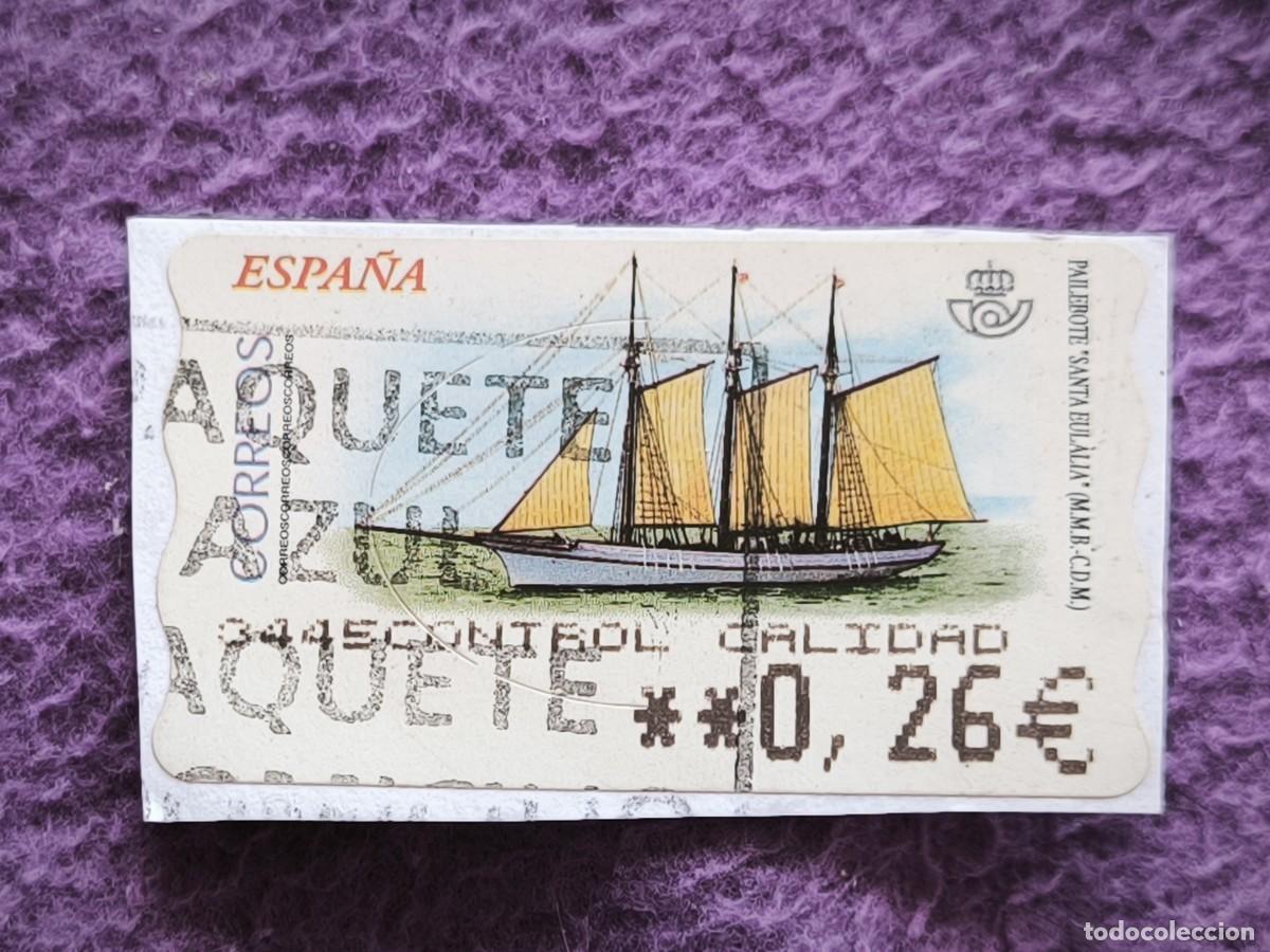 Stamps: Sello ATM Espa&ntilde;a 0,26 &euro; Pailebote Santa Eul&agrave;lia &ndash; Barco Velero Para Coleccionistas Filatelia
