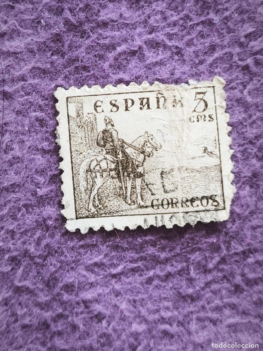 Stamps: Sello Antiguo Espa&ntilde;a 5 C&eacute;ntimos &ndash; El Cid A Caballo Serie Cl&aacute;sica Para Coleccionistas Filatelia