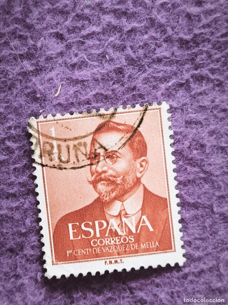 Selos: Sello Antiguo Espa&ntilde;a 1 Peseta &ndash; V&aacute;zquez De Mella I Centenario Retrato Para Coleccionistas