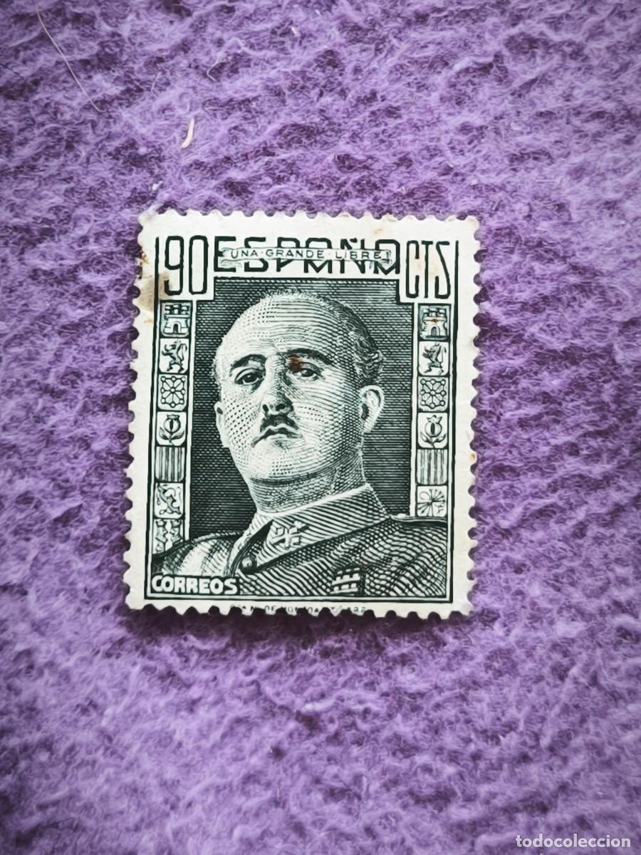 Stamps: Sello Antiguo Espa&ntilde;a 90 C&eacute;ntimos &ndash; General Franco Una Grande Libre Cl&aacute;sico Para Coleccionar