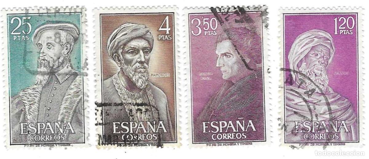 Sellos: Serie Usada Espa&ntilde;a. Edifil n&ordm; 1791-4. Personajes Espa&ntilde;oles. ref. 1u-1791-4