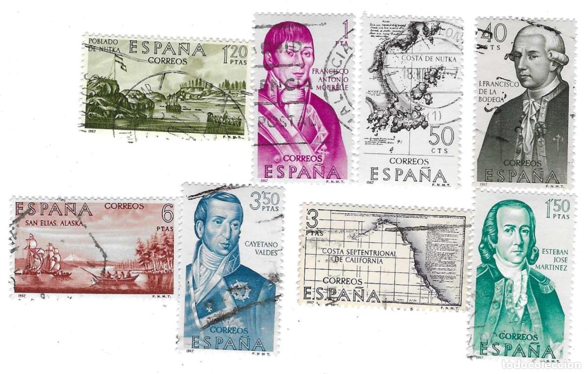 Sellos: Serie usada Espa&ntilde;a. Edifil n&ordm; 1819-26. Forjadores de Am&eacute;rica. ref. 1u-1819-26