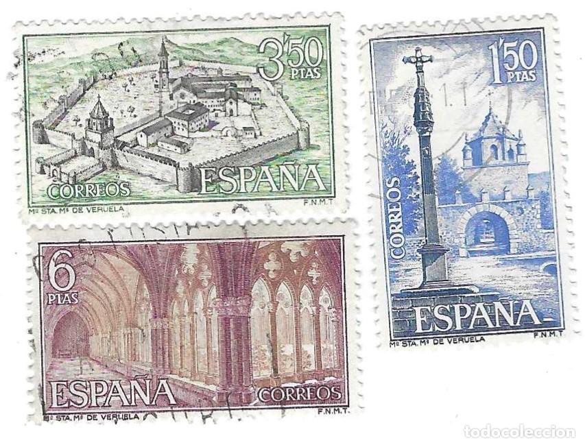 Sellos: Serie usada Espa&ntilde;a. Edifil n&ordm; 1834-6. Monasterio de Veruela. ref. 1u-1834-6