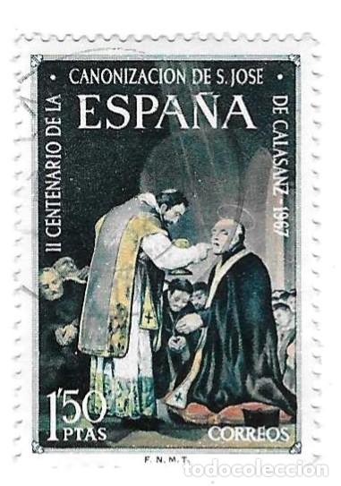 Sellos: Sello usado Espa&ntilde;a. Edifil n&ordm; 1837. II Cent. de San Jos&eacute; de Calasanz. ref. 1u-1837