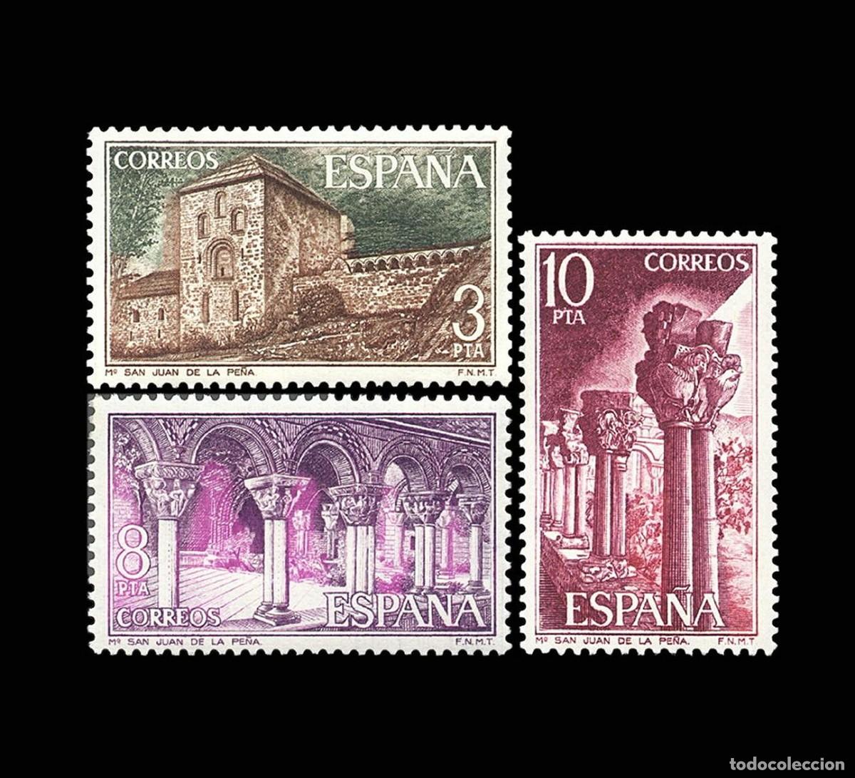 Sellos: Espa&ntilde;a 1975 | Monasterio de San Juan de la Pe&ntilde;a | Ed 2297/9 - Yv 1943/5 &ndash; Mi 2190/2 MNH **
